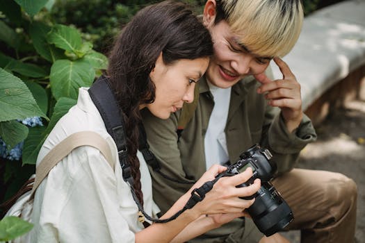 happy couple with their eco-friendly photographer