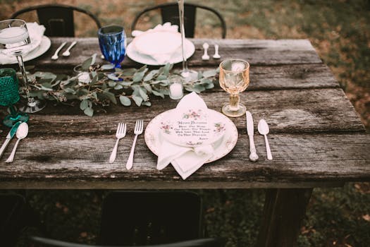 Eco-friendly wedding reception setup