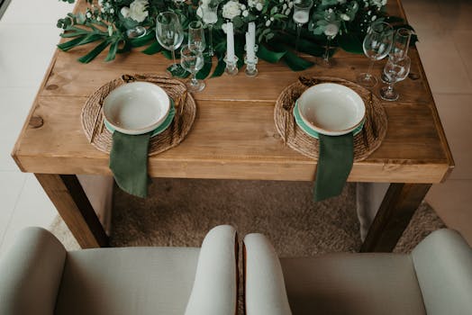 eco-friendly reception table settings