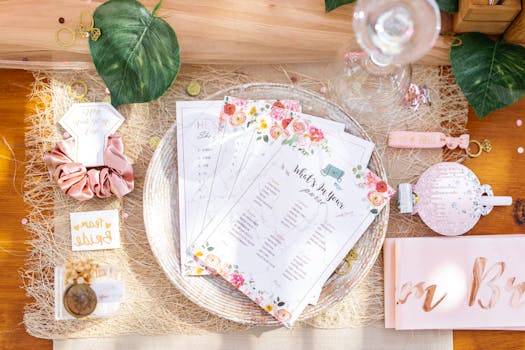 wedding favors on a table