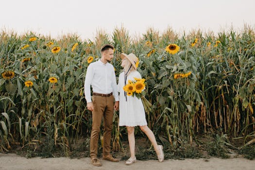 colorful bouquets in a field