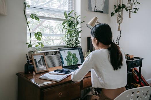 couple using potted plants for decor