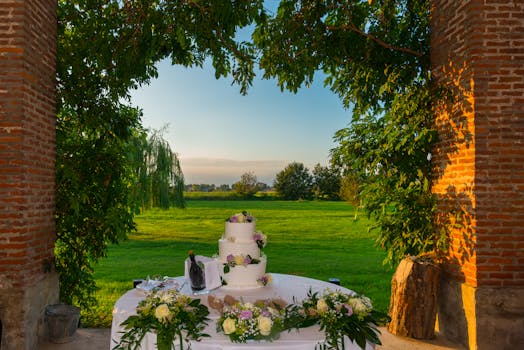 beautiful outdoor wedding reception setup