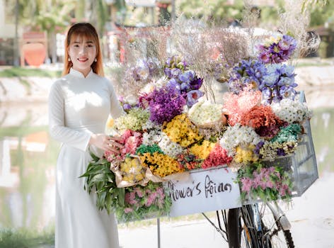 beautifully arranged local flowers