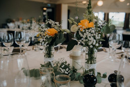 beautiful wedding reception table setting