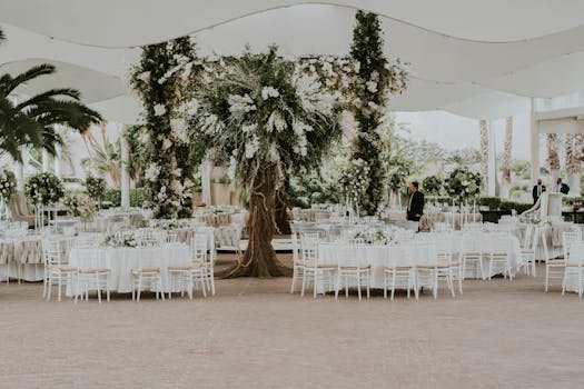 Colorful wedding setup with eco-friendly materials