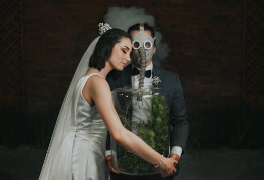 couple at their eco-friendly wedding