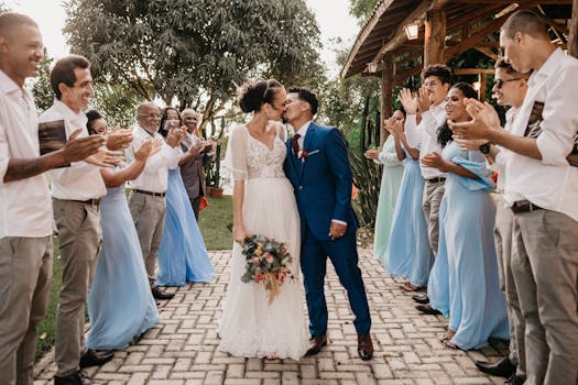 elegantly dressed wedding guests