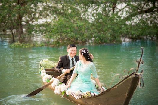 stunning green wedding dress on display