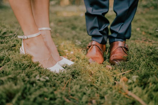 couple in a green wedding venue