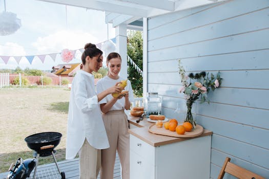 happy couple with eco-friendly decor