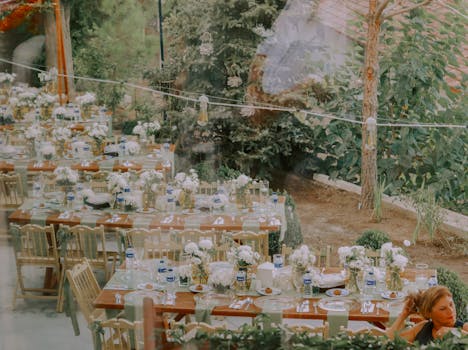 beautiful outdoor wedding setup