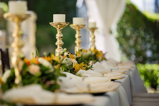 sustainable wedding reception setup