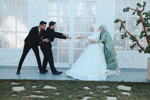 couple celebrating eco-friendly wedding