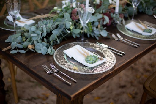 eco-friendly wedding reception with decor